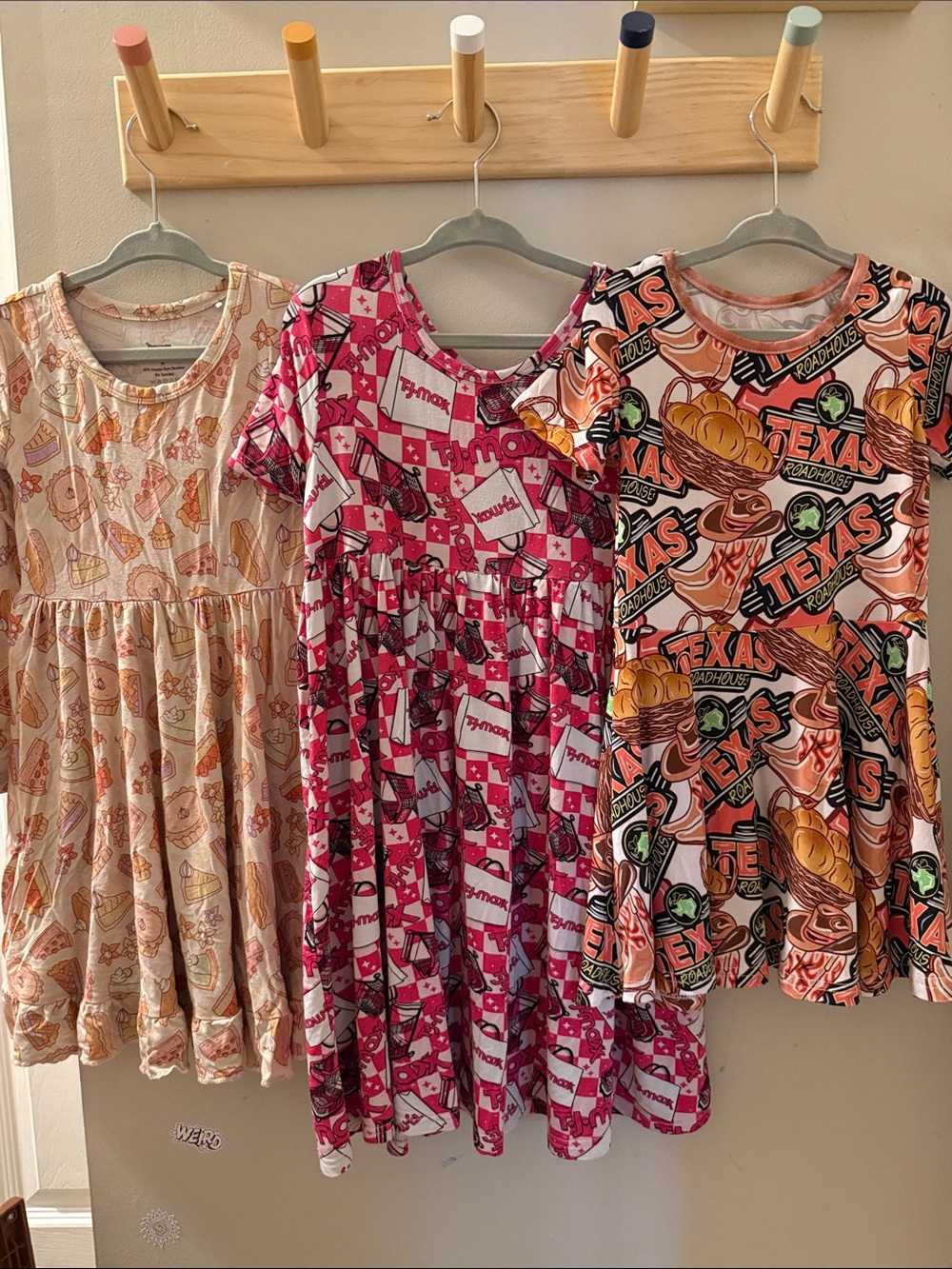 Kids Multicolor Graphic Short-Sleeve Dress - Pink, Peach, Orange